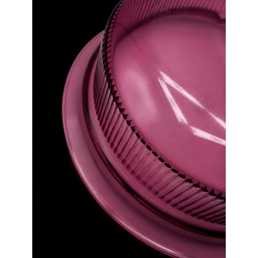 Vintage Corning VISION Pyrex Cranberry 1 Qt Casserole Dish and Lid V-31-B Mint